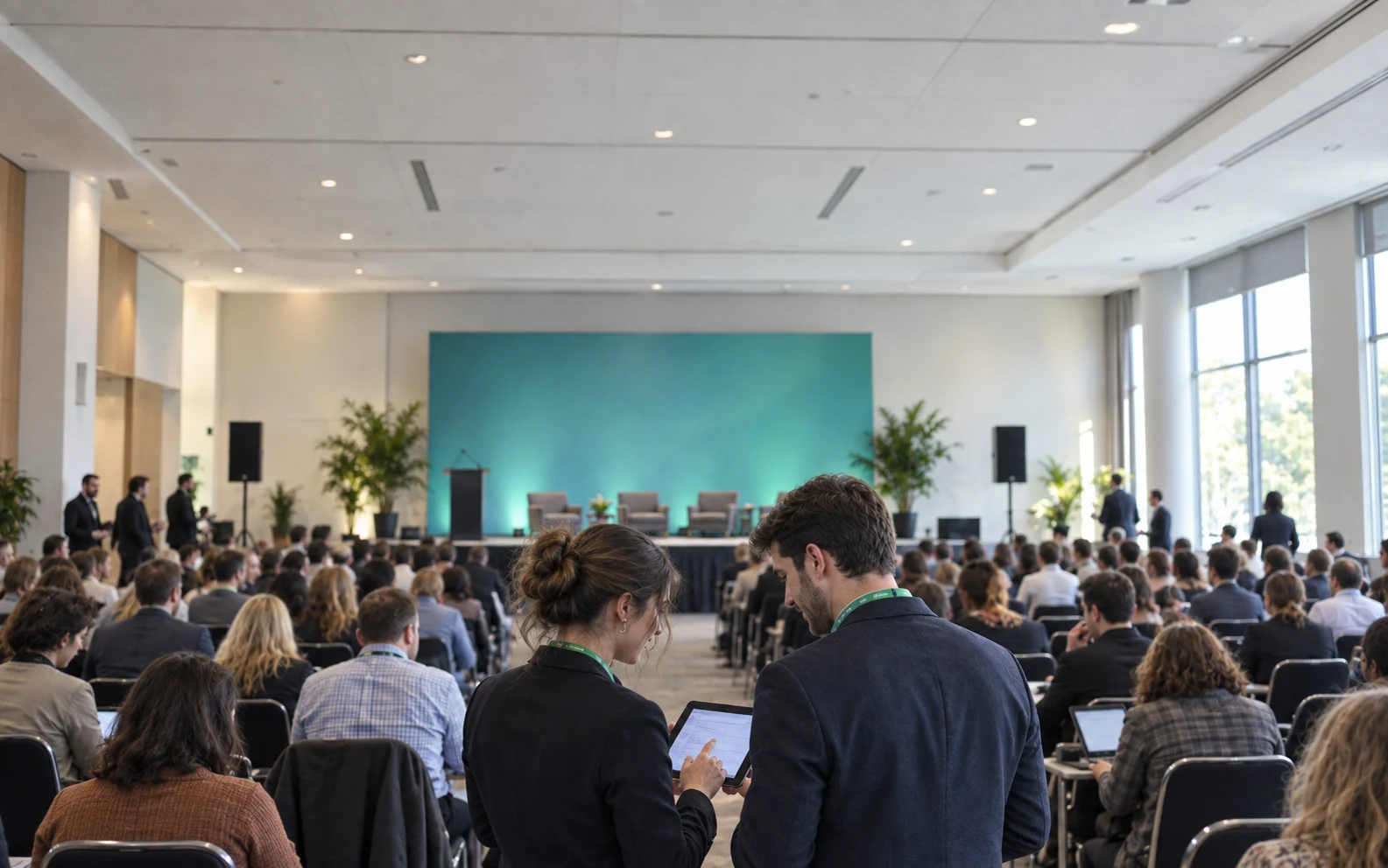 People gathering and sharing ideas at an event